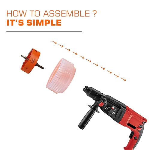 Miniatura 6 de Recipiente de polvo para sierra de 4.25 agujeros para iluminación empotrada de 4 pulgadas, sierra de agujero de 4-14 pulgadas, captura de polvo para