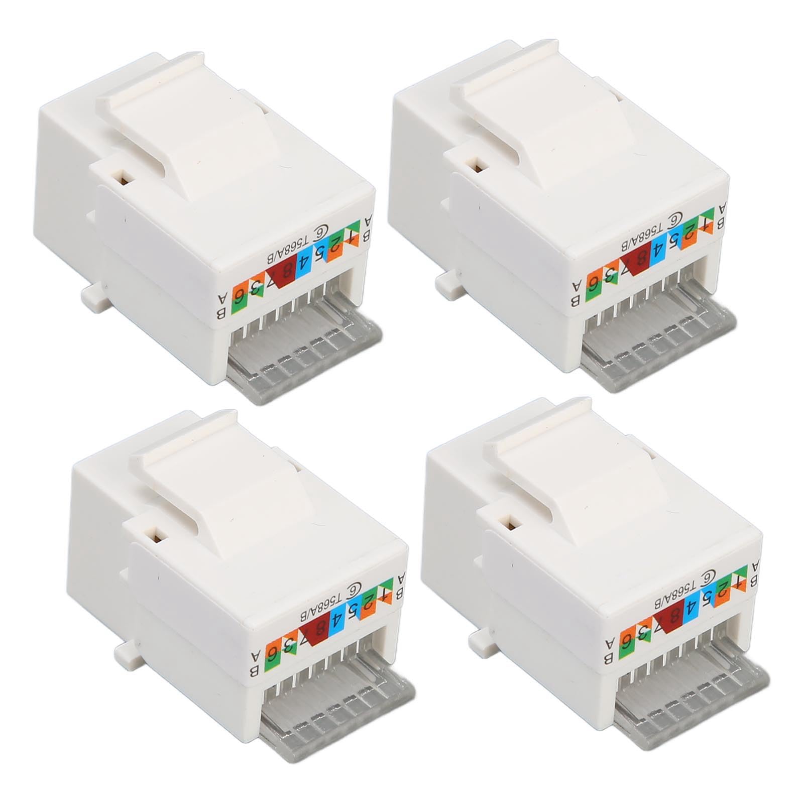 Gugxiom Cat6 Unshielded Network Module, RJ45 Network Communication Connector, 90 Degree Angled, for Home Office Networks, 50PCS