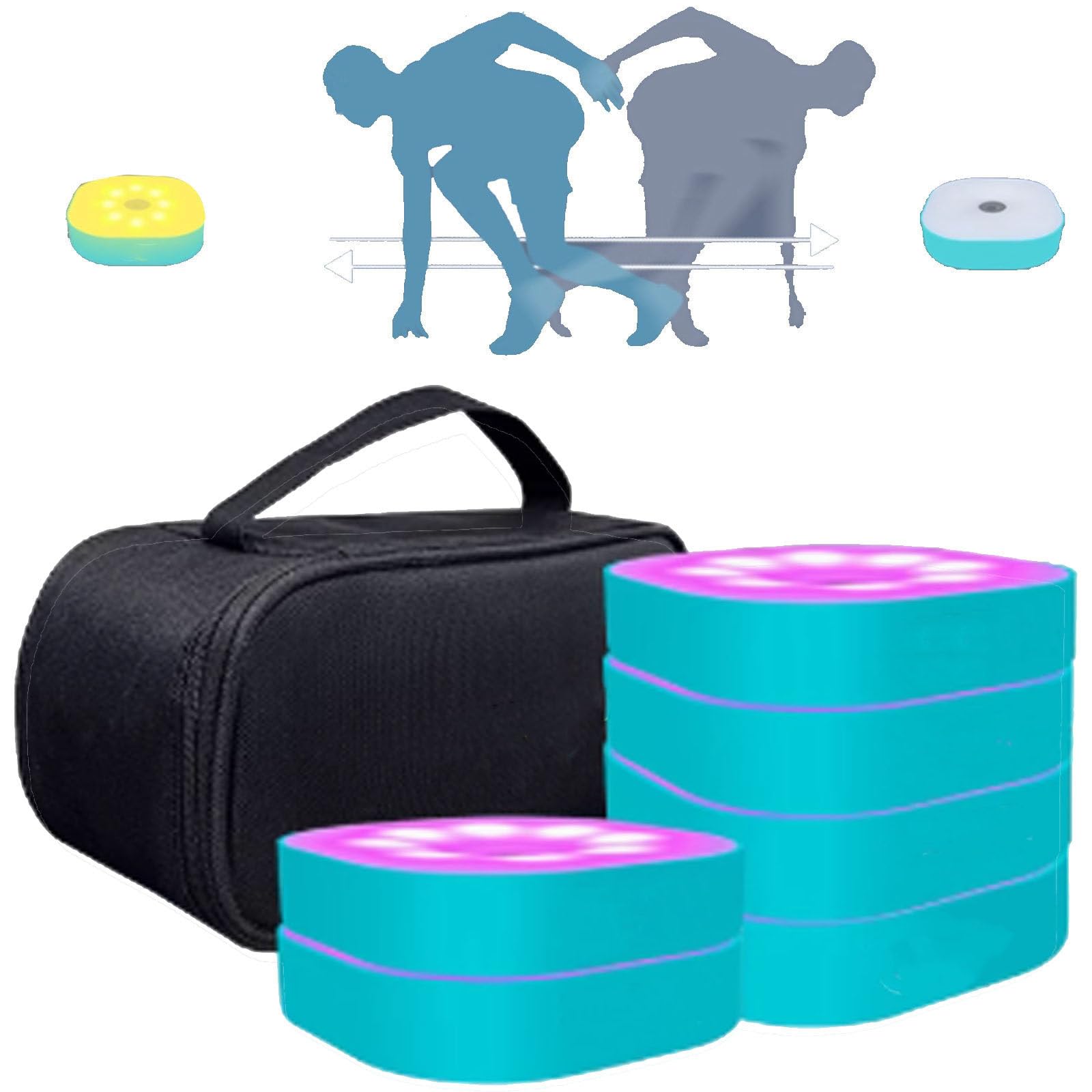 LjyAeono Reaction Training Light, 4 Modes Agile Fitness Light, Hand-Eye Coordination Training for Improve Speed, Agility and Reaction Time 6lights