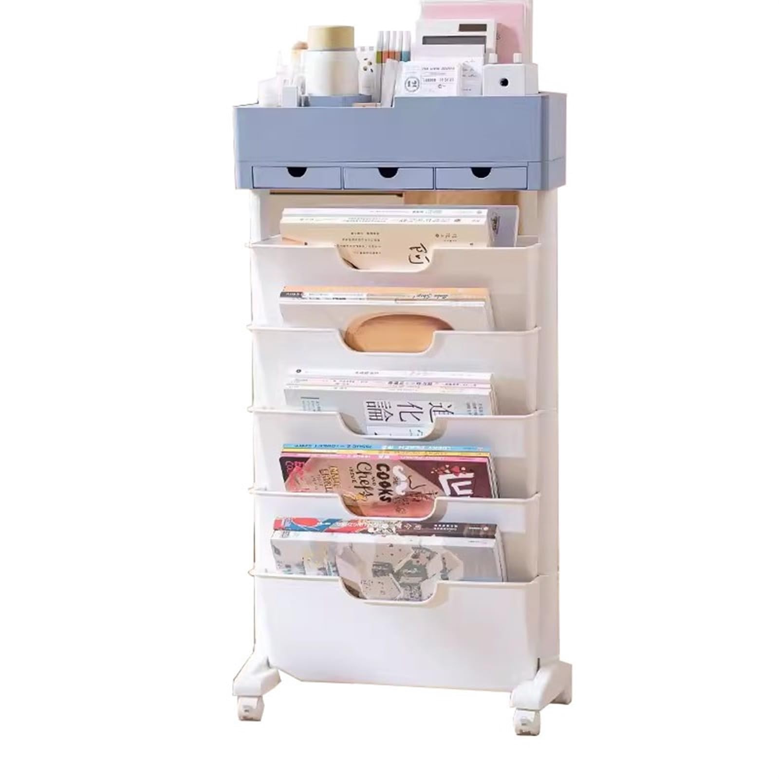 Chariot de rangement utilitaire à 3 tiroirs avec roulettes pour bureau et maison