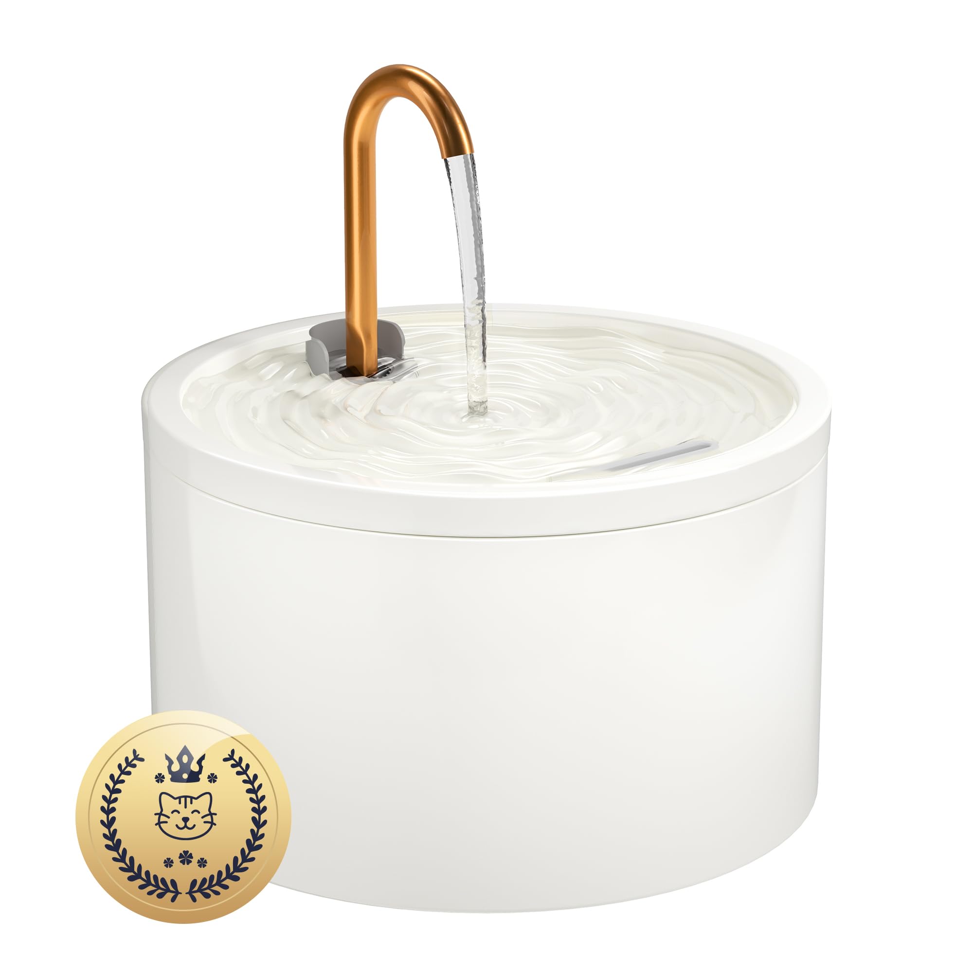 Fontaine à Eau En Céramique Pour Chat - 2,1L Silencieuse Avec Filtre Charbon - Blanche Et Élégante - 3