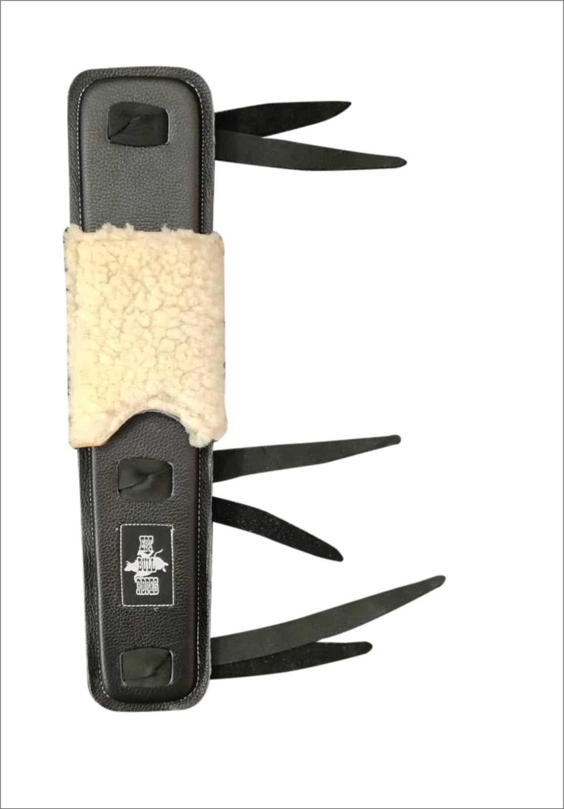 EPT Bull RopesBull Riding Rope Pad Adult Sheep Wool Padded Flap - Leather Pad 15" x 4"
