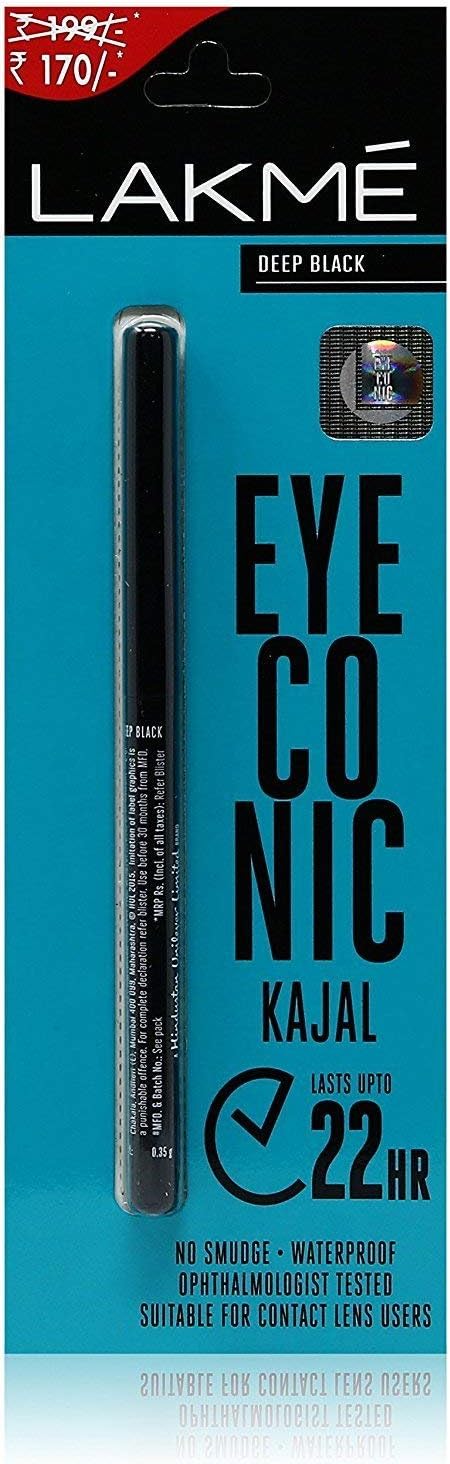 Lakmé Eyeconic Kajal, Black/Blue, 0.35g