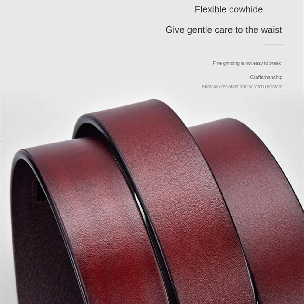 Cinturón de cuero auténtico para hombre, cinturón de negocios con hebilla automática de metal, correas de cintura para jeans