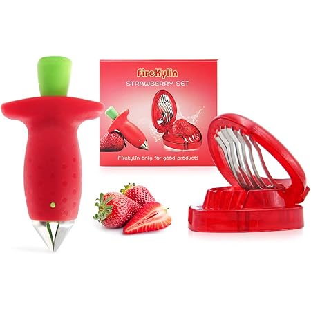 FireKylin Strawberry Huller Stem Remover and Strawberry Slicer Set