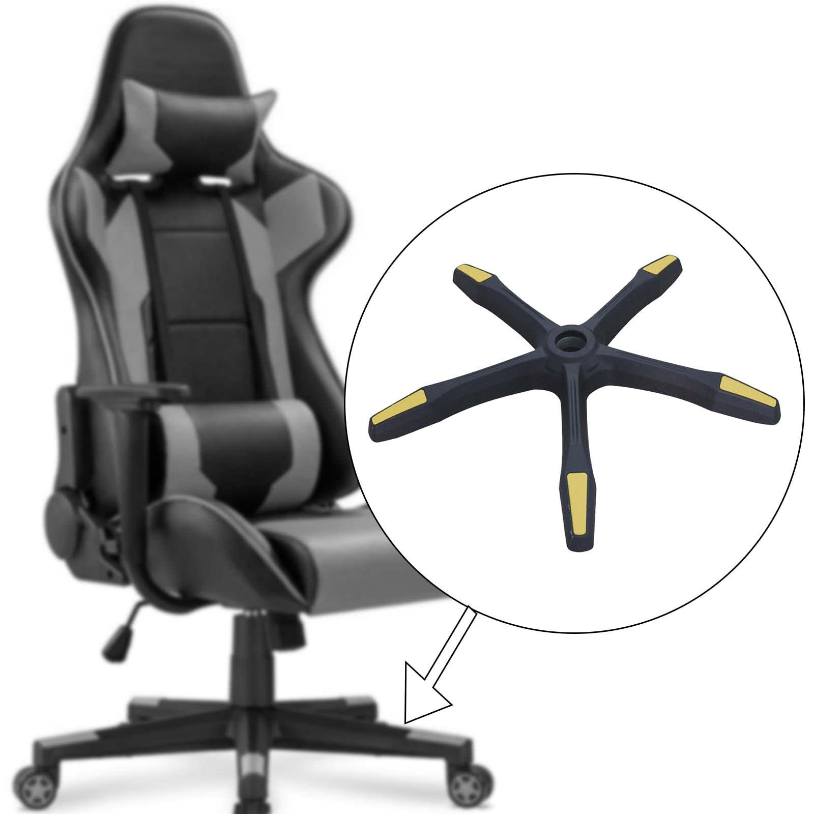 B Baosity Base de Silla Oficina Compatible con Reparación de Pata Giratoria de Silla de Escritorio Accesorio Universal Reforzado para Silla Pieza Metálica, Amarillo