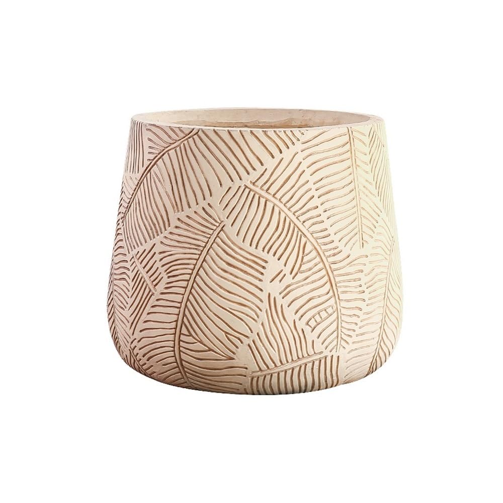 Doniczka Błoto magnezowe Extra Large Średnica 35 cm Większa okrągła doniczka do wnętrz Salon Balkon Podłoga Mała doniczka na drzewo Doniczka(Beige)