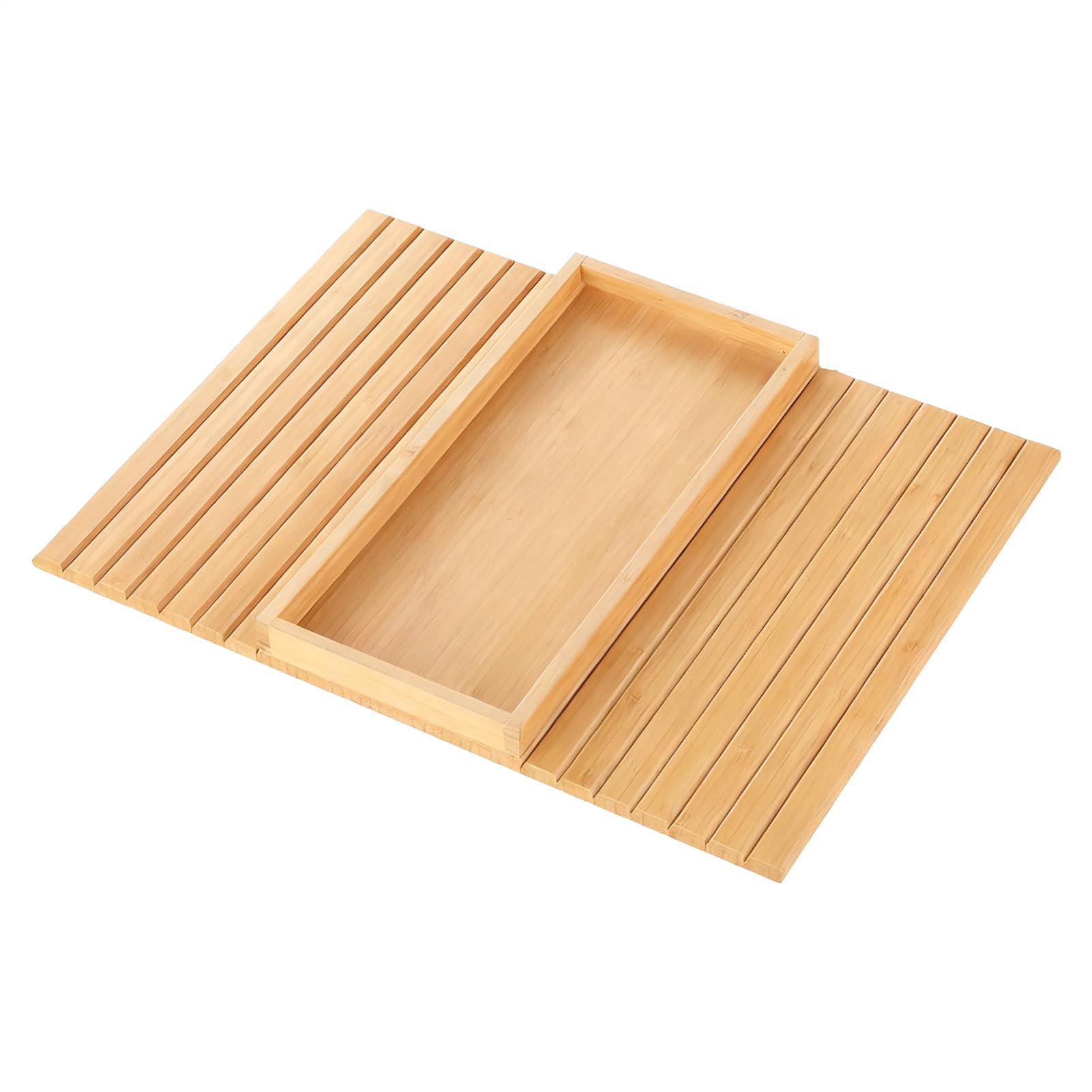 Mesa plegable con reposabrazos de madera con cojín antideslizante, bandeja ideal para sala de estar, café, aperitivos, teléfono y soporte para control remoto