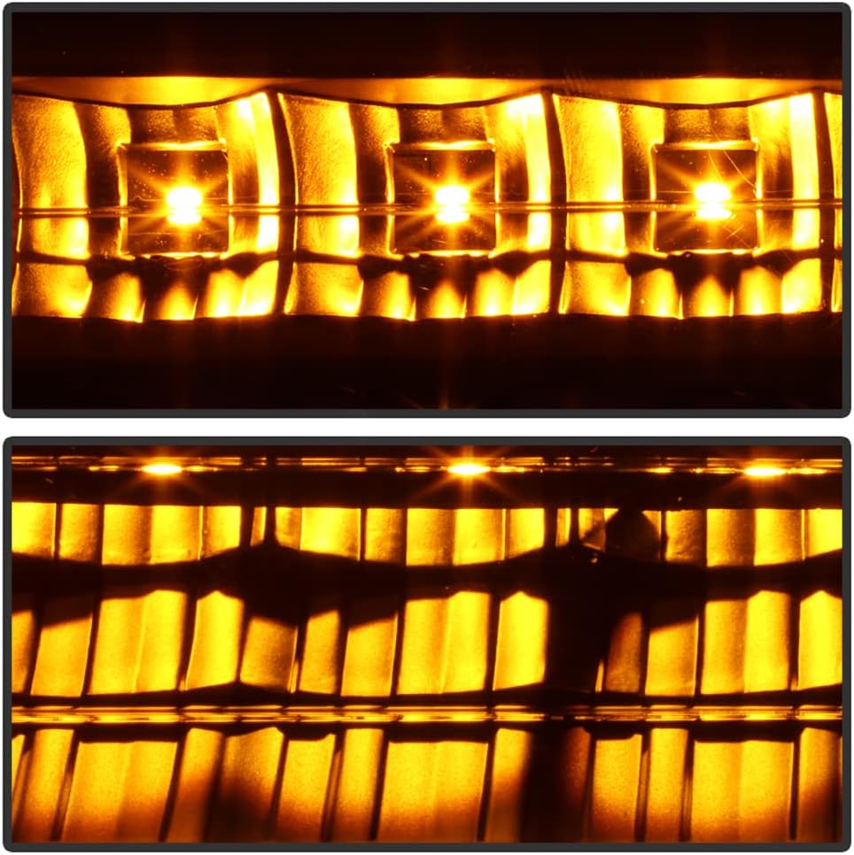 ACANII - For 1988-1998 Chevy GMC C/K 1500 2500 3500 Suburban Tahoe Silverado Yukon Black LED Bumper Lights Lamps pair