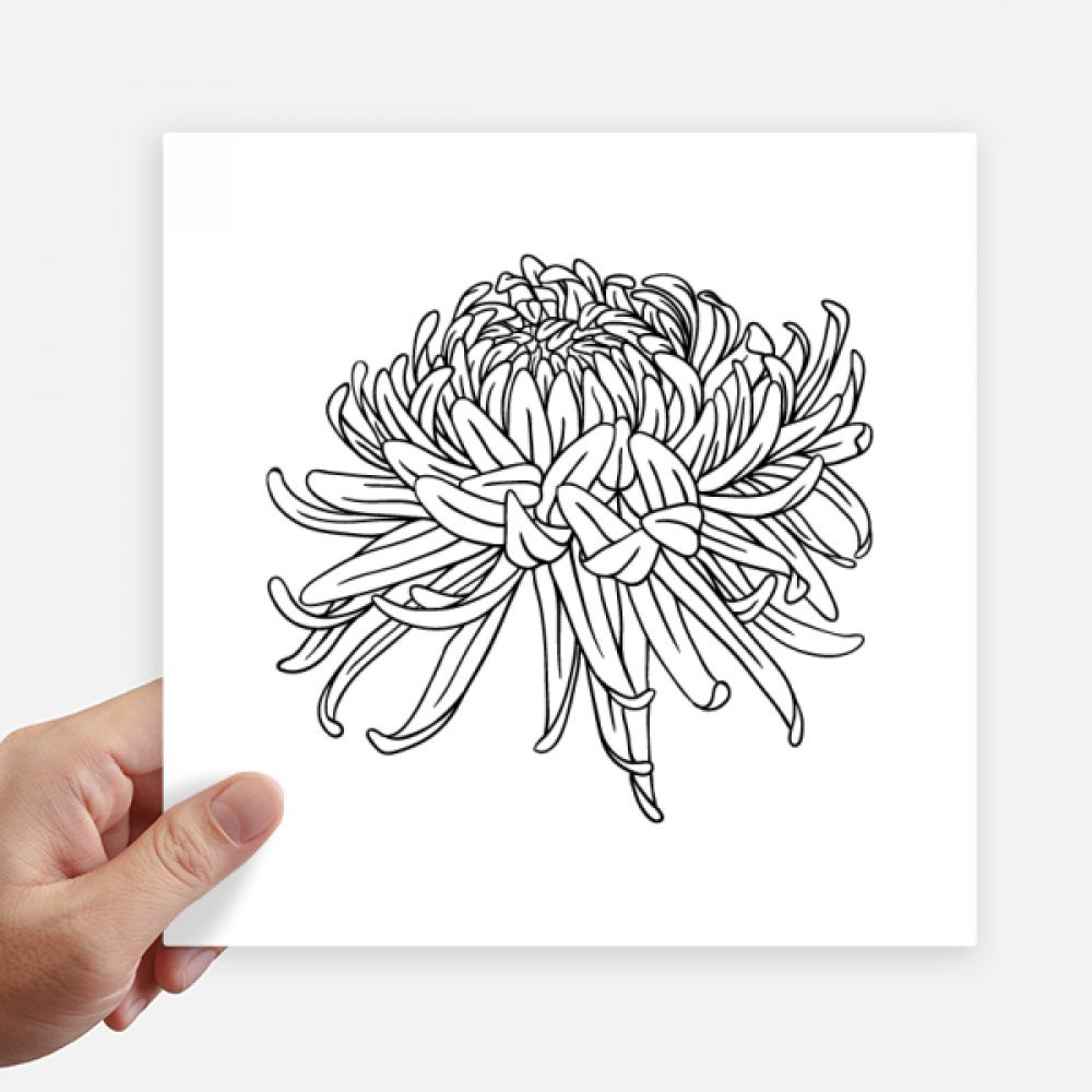 Sticker chrysanthème fleur pour masquer les rayures de valise et décorer un mur proprement