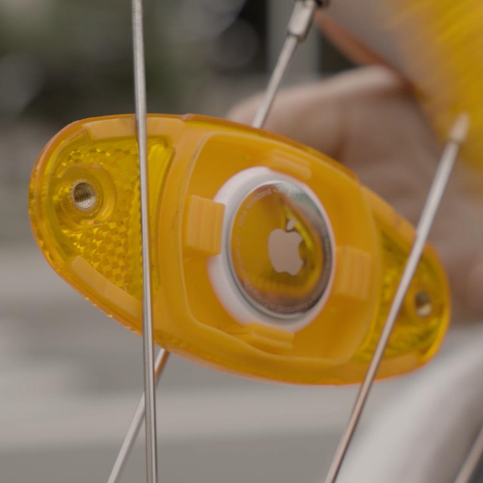 OVERADE AIRFLEC X2 - Support Antivol AirTag Pour Catadioptres Vélo Avec Alarme