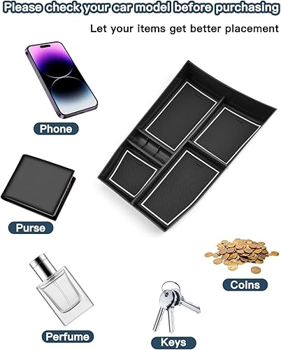 Vista 35 de Organizador de consola inferior compatible con Nissan Rogue (S/SL/SV/Platinum) 2021 2022 2023 2024 2025 2026 Nissan Rogue (S/SL/SV/Platinum) Bandeja