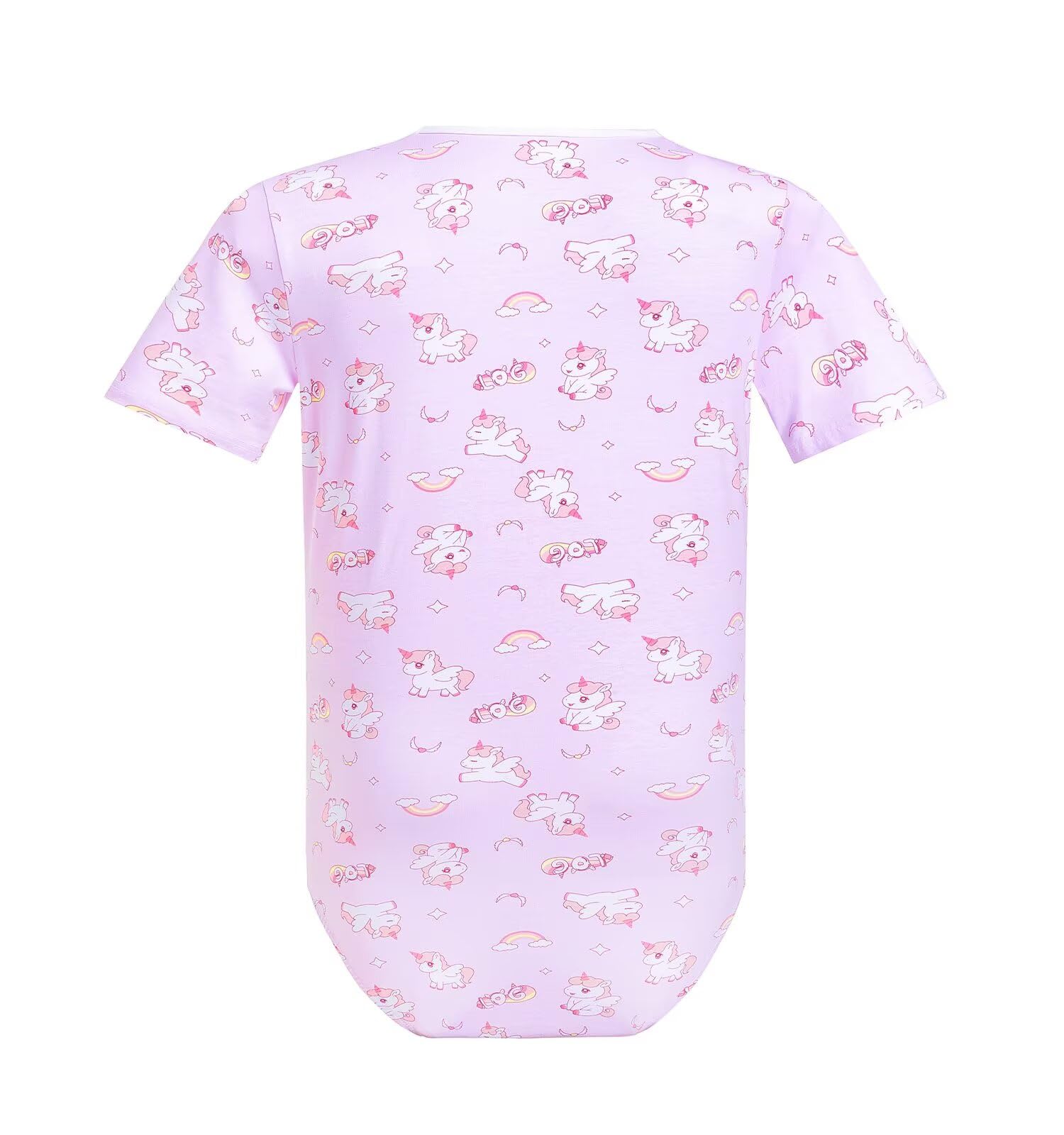 Landofgenie Body Męska Jednoczęściowa Piżama Unicorn Full Print z Zatrzaskami w Kroku – Odzież Relaksacyjna i Nocna