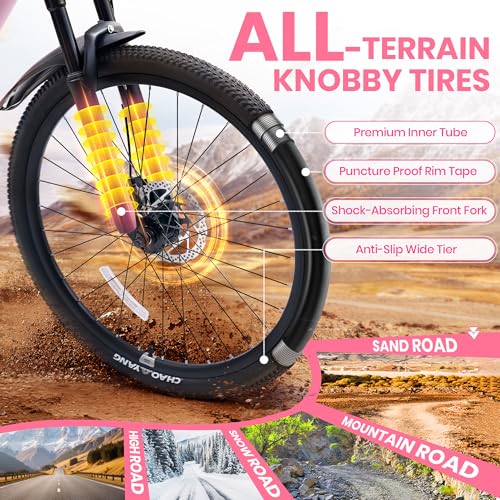 Image of DEYGIA 24 26 inch Mountain Bike for Boys and Girls, 21-Speed Drivetrain, Kids Mountain Bike with Rear Rack, Suspension Fork, Dual Disc Brakes, Internal Cable, Kids' Bicycles with Multiple Colors