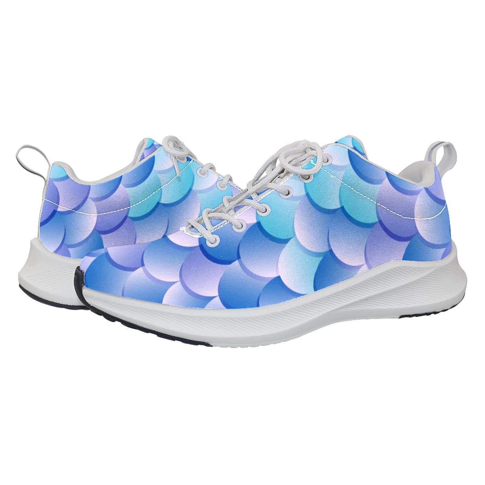 Scarpe da ginnastica uomo personalizzate Scarpe da passeggio leggere Running Athletic Casual Sneakers Mermaid Scale Pattern, multicolore, 35 1/3 EU