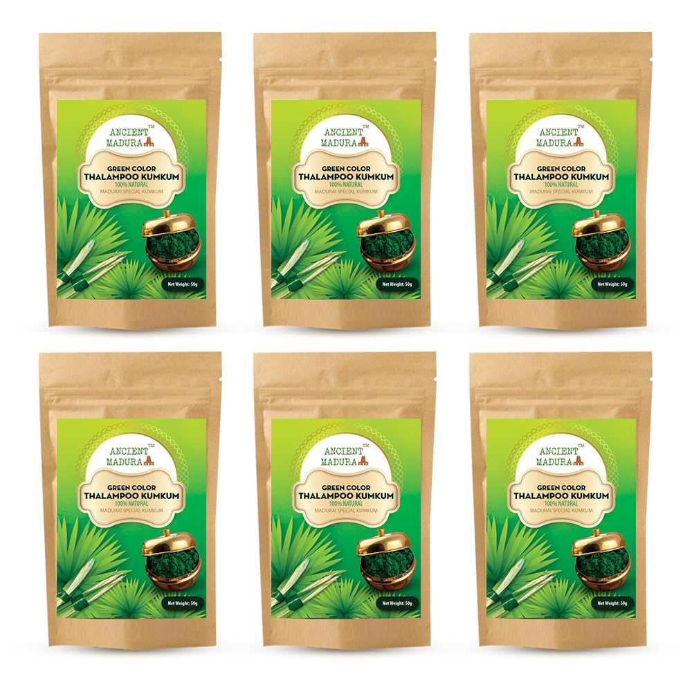 Madurai Special Thalampoo Kumkum Powder - (Green, 50g, Pack of 6)-picture-33