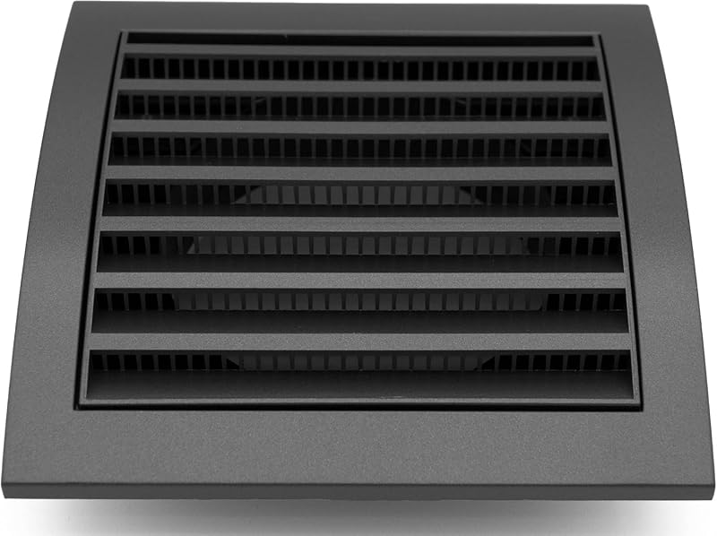 H&C VENT szellőzőrács 190x190mm rovarháló fekete szellőztetés