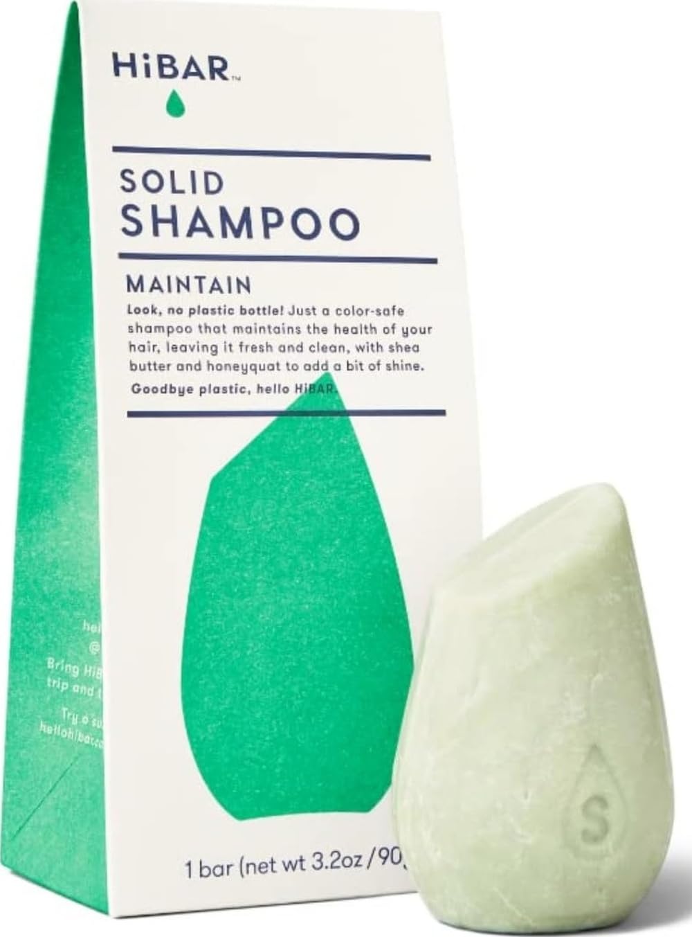 Barra de champú sin plástico HiBAR – Mantiene para cabello normal o graso | todo natural, sin sulfatos, ftalatos, parabenos, siliconas o crueldad