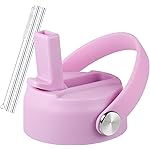 Straw Lid for Hydro Flask Wide Mouth Water Bottles, Top Lids with Straw Compatible with Hydro Flask 32 40 oz, Replacement Cap Wide Mouth Straws Flip Lid Flex Handle (Light Purple)