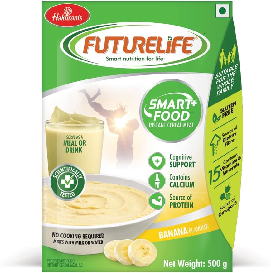 FUTURELIFE® Smart food™ | Instant Cereal Meal | Smart Nutrition for Smarter You | BANANA - 500 gms
