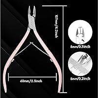 Vista 6 de Makartt Cortacutículas, Cortador de Cutículas Rosa Extremadamente Afilado de Mandíbula Completa Removedor de Cutículas Cuidado de Uñas para Manicura