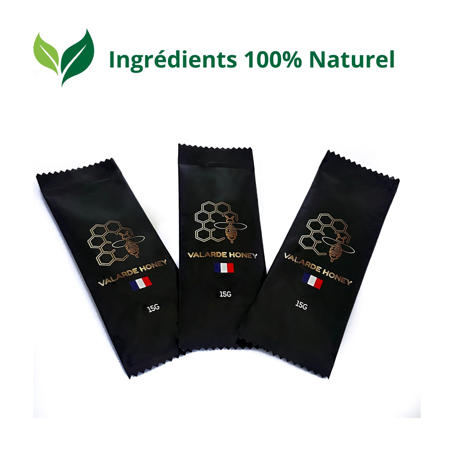 Miel APHRO des Monts d'Ardèche - 6 Sticks Énergie HOMME 20 g – Miel Français, Gingembre & Vitamines – Tonus & Performance
