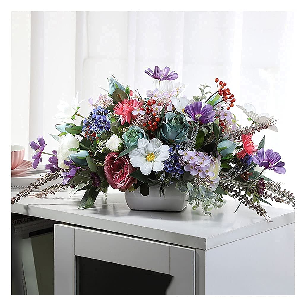 XDLEDMKIZ Artificial Flowers Simulation Table Flower Conference Room Fake Flower Decoration Hotel Lobby Decoration Exhibition Hall Dining Table Floral Table Flower Decoration