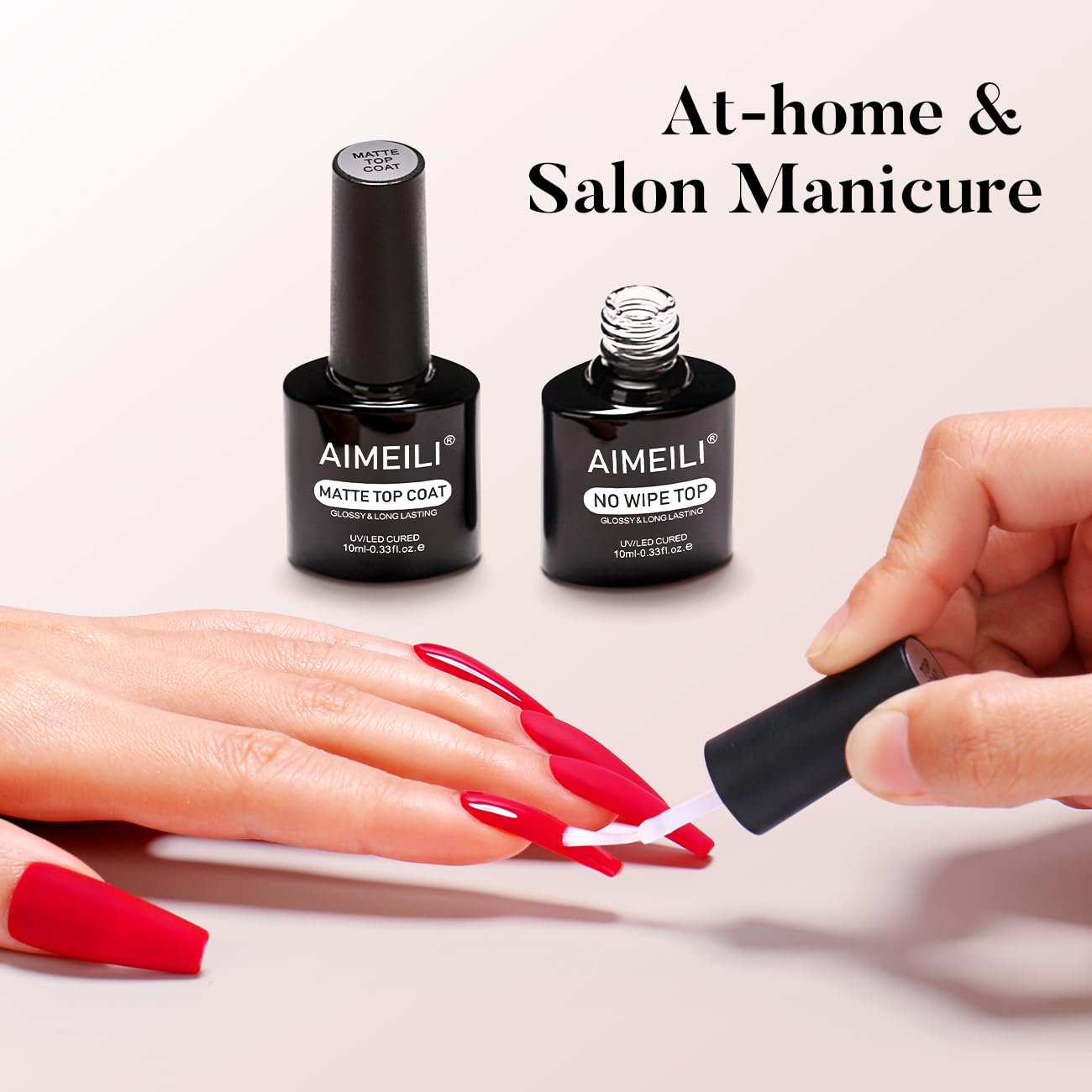 AIMEILI Gel Nail Polish No Wipe Top Coat and Matte Top Gel Set, Cruelty Free, Vegan, Shine Finish and Long Lasting Soak Off - Image 2