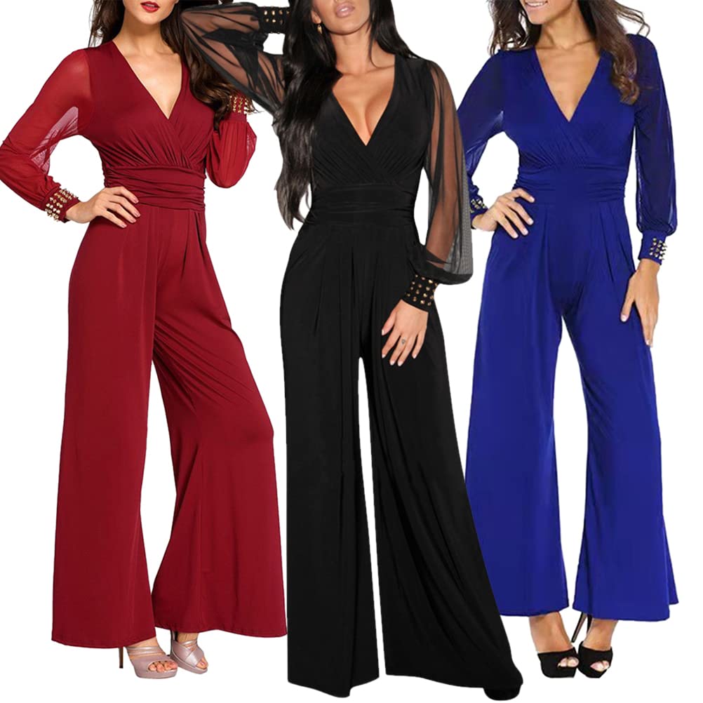Senza Maniche Vita Alta Long Pantaloni Schiena Nuda Fionda Tuta Intera Aderente da Donna Elegante Tinta Unita Playsuit Tuta Cerimonia Cocktail Overall Monopezzi Tutine