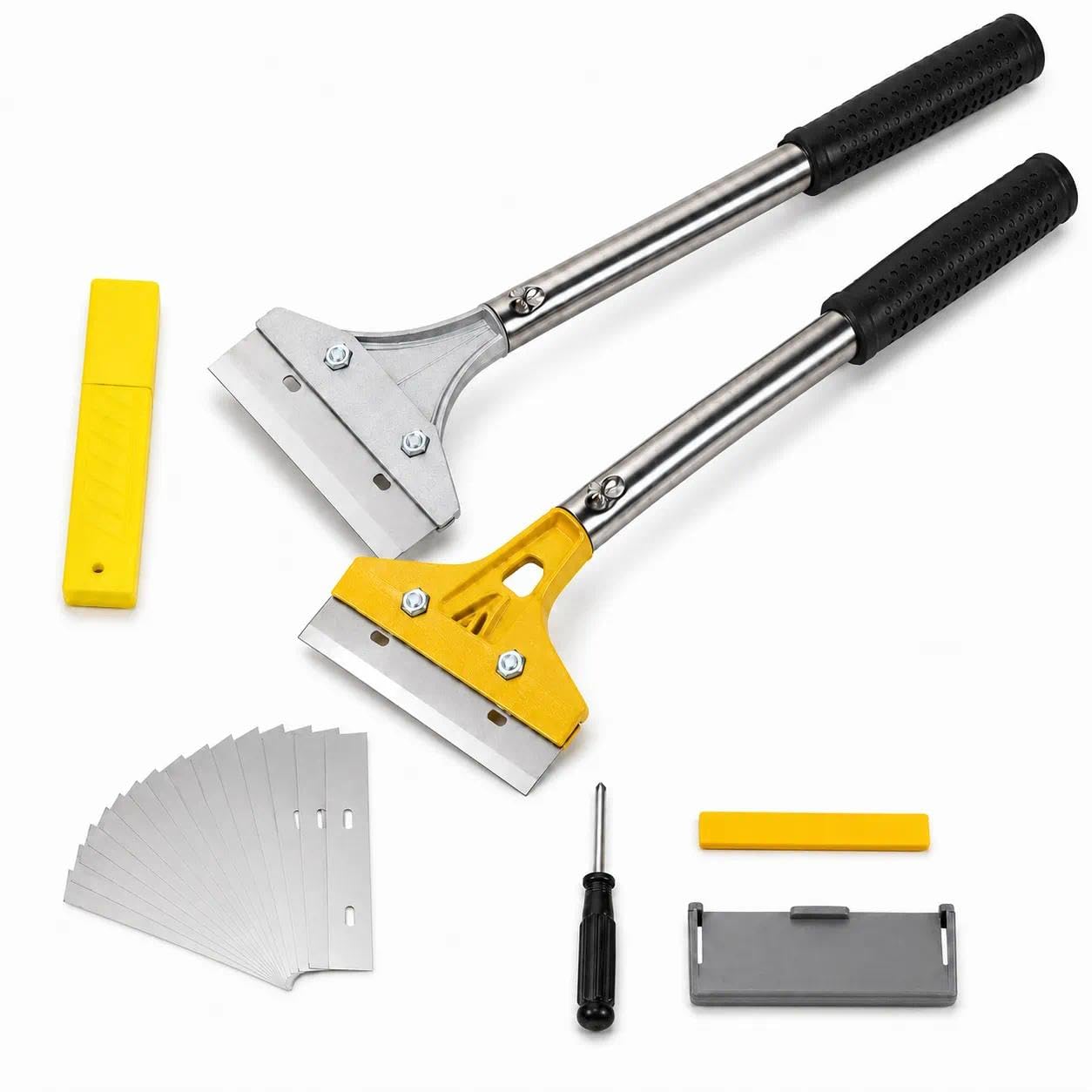 2 Pcs Wallpaper Removal Tool Set with 10 Blades, Heavy-Duty Scrapers