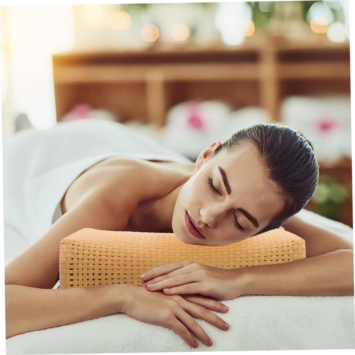 Zerodeko 3pcs Neck Sauna Pillow Simulated Rattan Breathable Spa Pillow Elderly Support