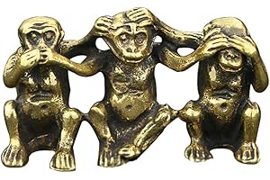 Speak No Evil Monkey, See No Evil Monkey, Hear No Evil Monkey: Brass Figurine Set