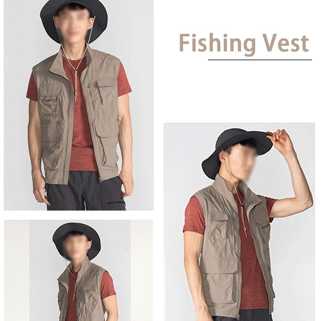 Gilet De Pêche à La Mouche Multi-poches Pour Hommes Gilet