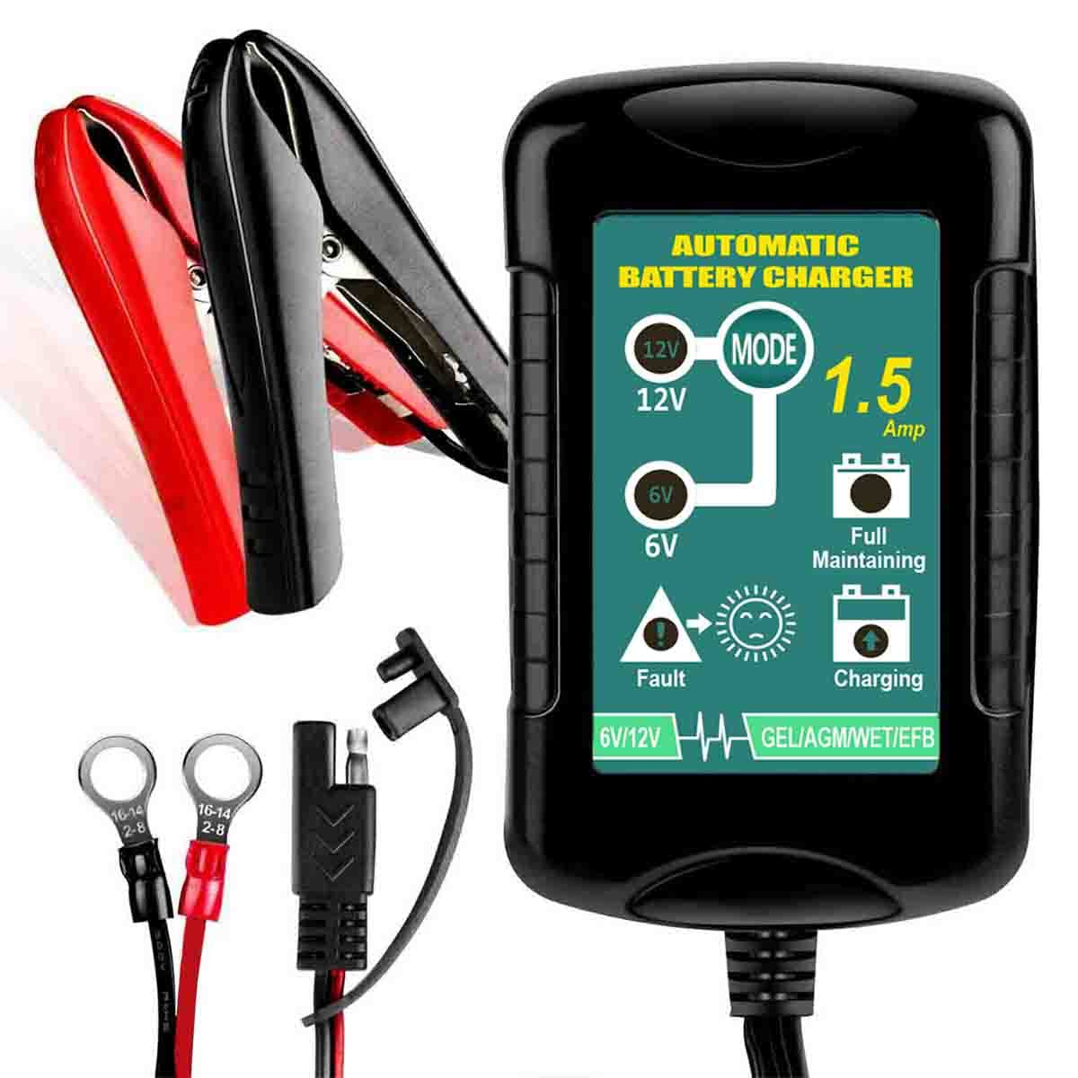 Amazon.com: 1 Pack 6V 12V Battery Charger maintainer trickle for