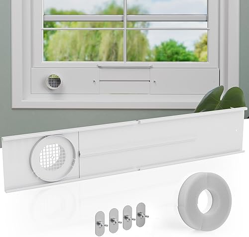 Kit de ventana de ventilación de secadora para manguera de escape de secadora de 4 pulgadas de diámetro, paneles de sellado de ventana ajustables