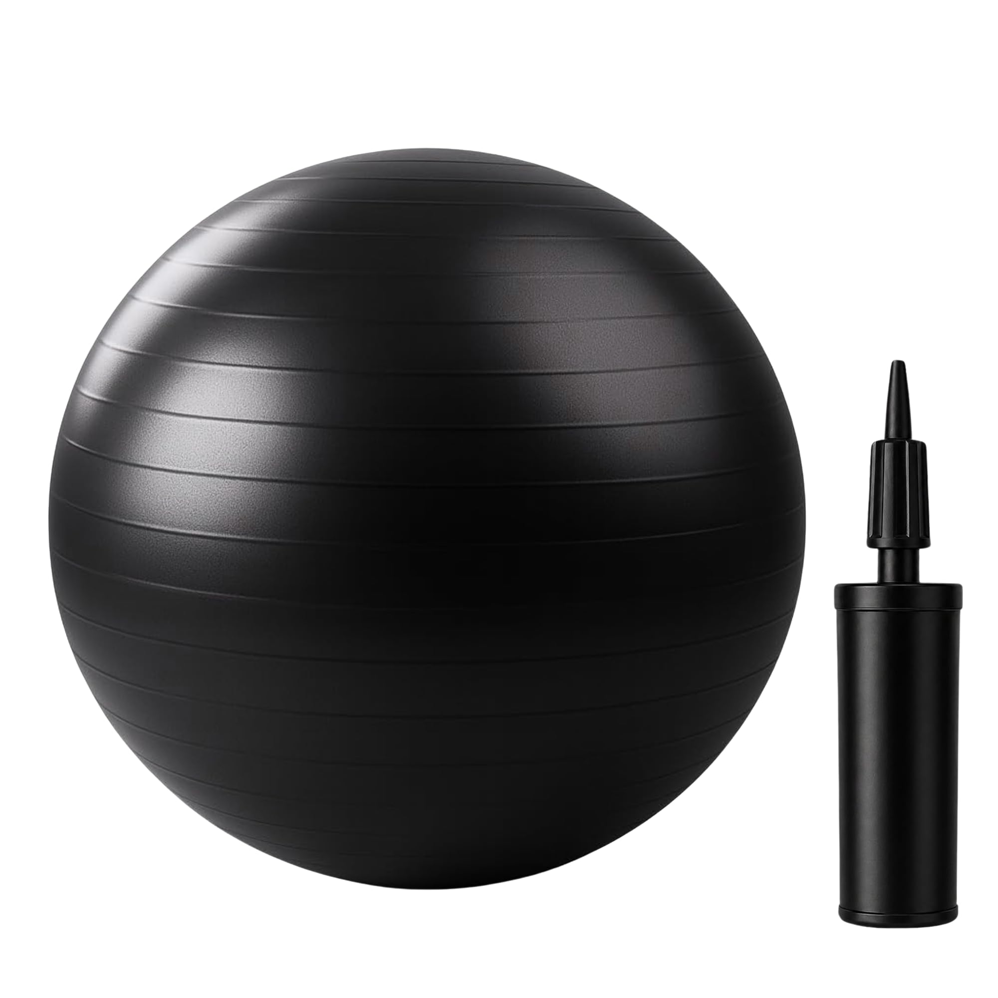 BURAKH Anti-Burst Exercise Ball with Pump – Yoga, Pilates & Fitness Gym Ball for Core Strength, Balance & Pregnancy – Non-Slip Swiss Ball (Black, 65cm)
