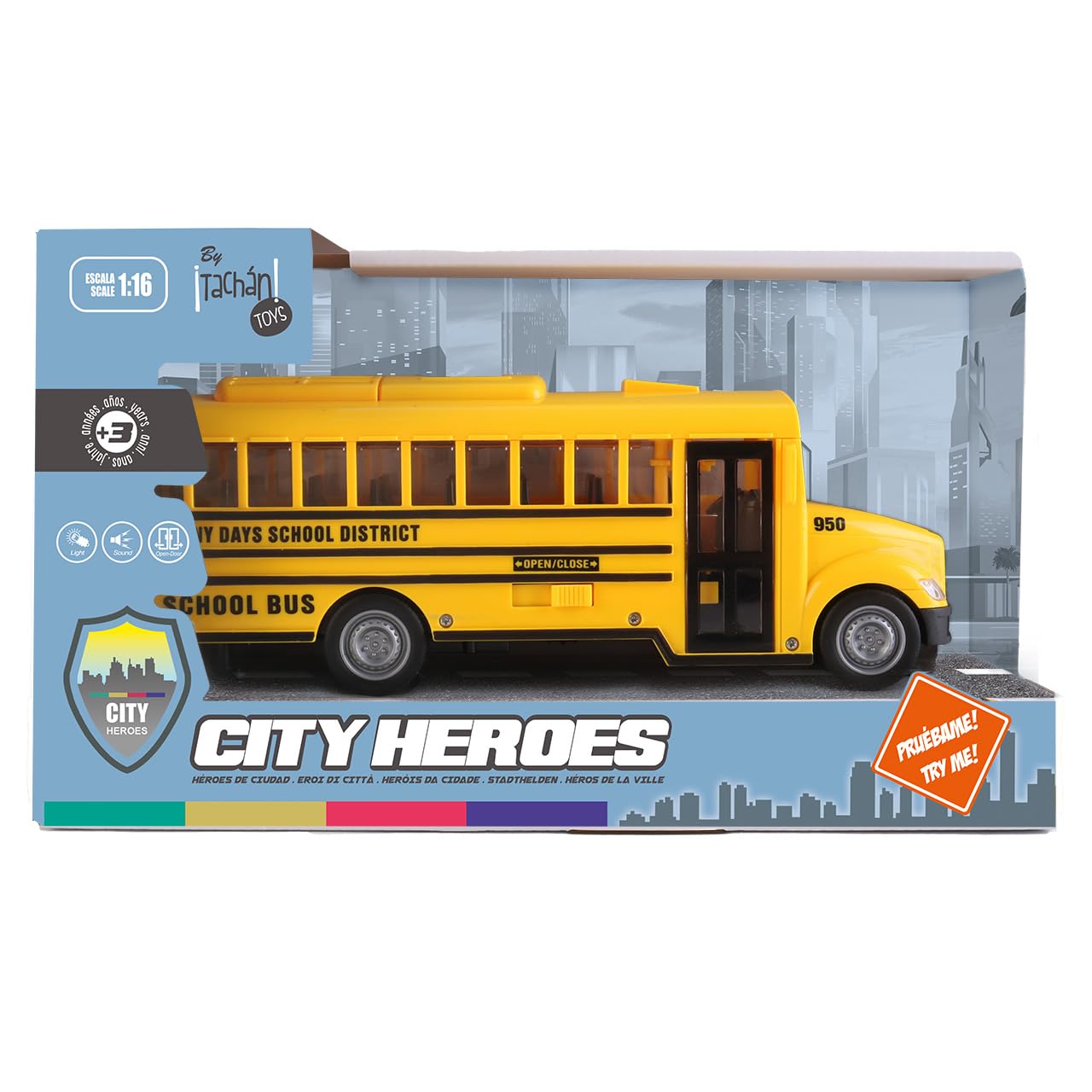 Tachan Autobus Urbano A 2 Piani Con Luci E Suoni | Scala 1:16 Giocattolo Per Bambini 3+ | Bus Turistico Blu Con Attrito