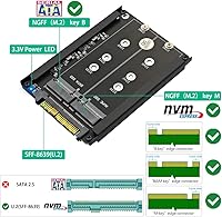 Vista 2 de HLT SSD NVME M.2 en 1 y llave B/SSD con llave B & M a SFF-8639 U.2 con soporte de marco - Conserva mSATA SSD como unidad SATA de 0.276 in 2.5