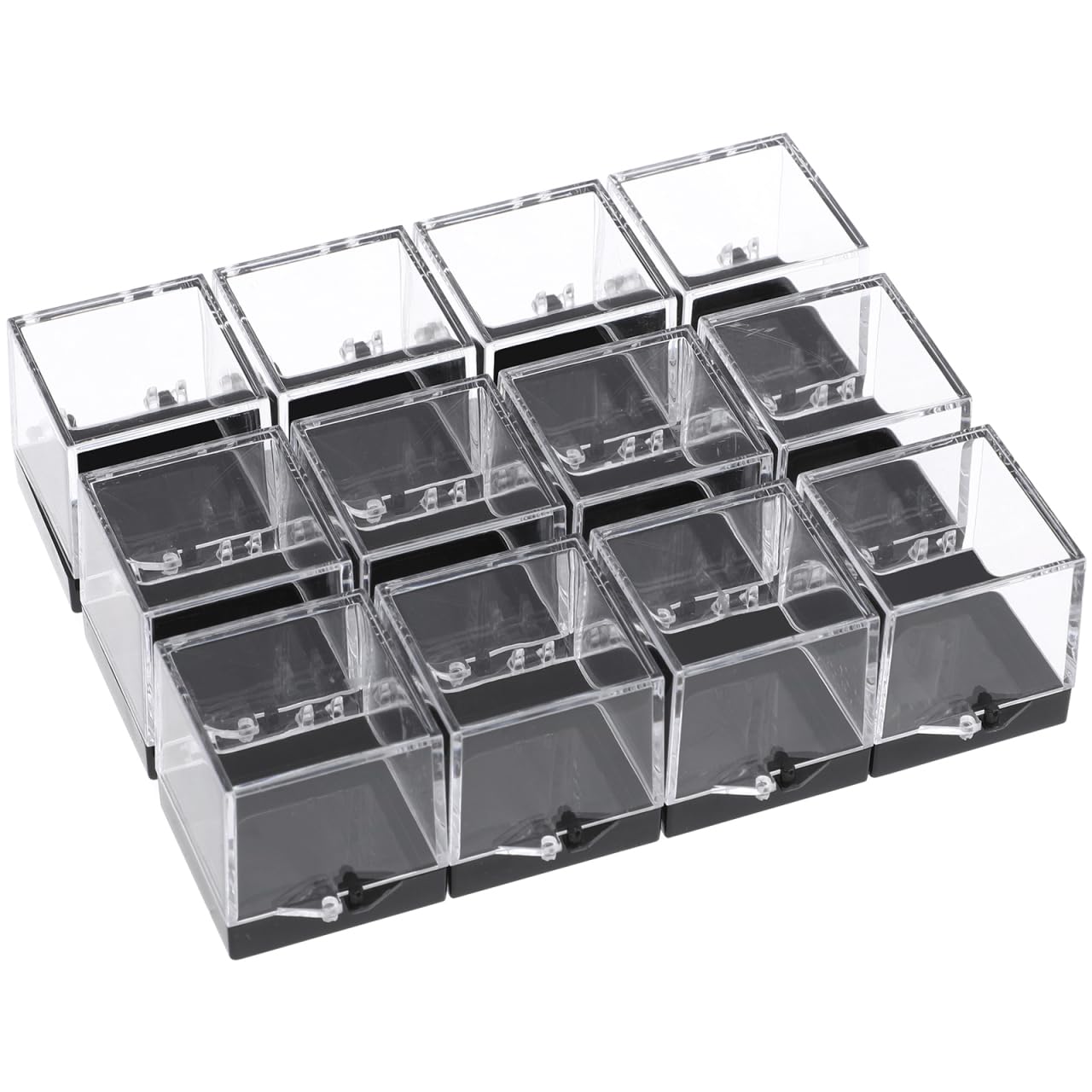 Holibanna 48 pcs Plastic Mineral Specimen Storage Cases Square Display Boxes for Desk Organization Sample Showcasing and Jewelry Storage Ideal for Pet Containers and Thimble Displays