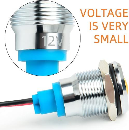 Miniatura 2 de GASHER Luz indicadora de ahorro de energía de 110V24V12V 20mA Tamaño del orificio de montaje 0.472 in (12 pulgada) Verde, Amarillo, Rojo, Azul,