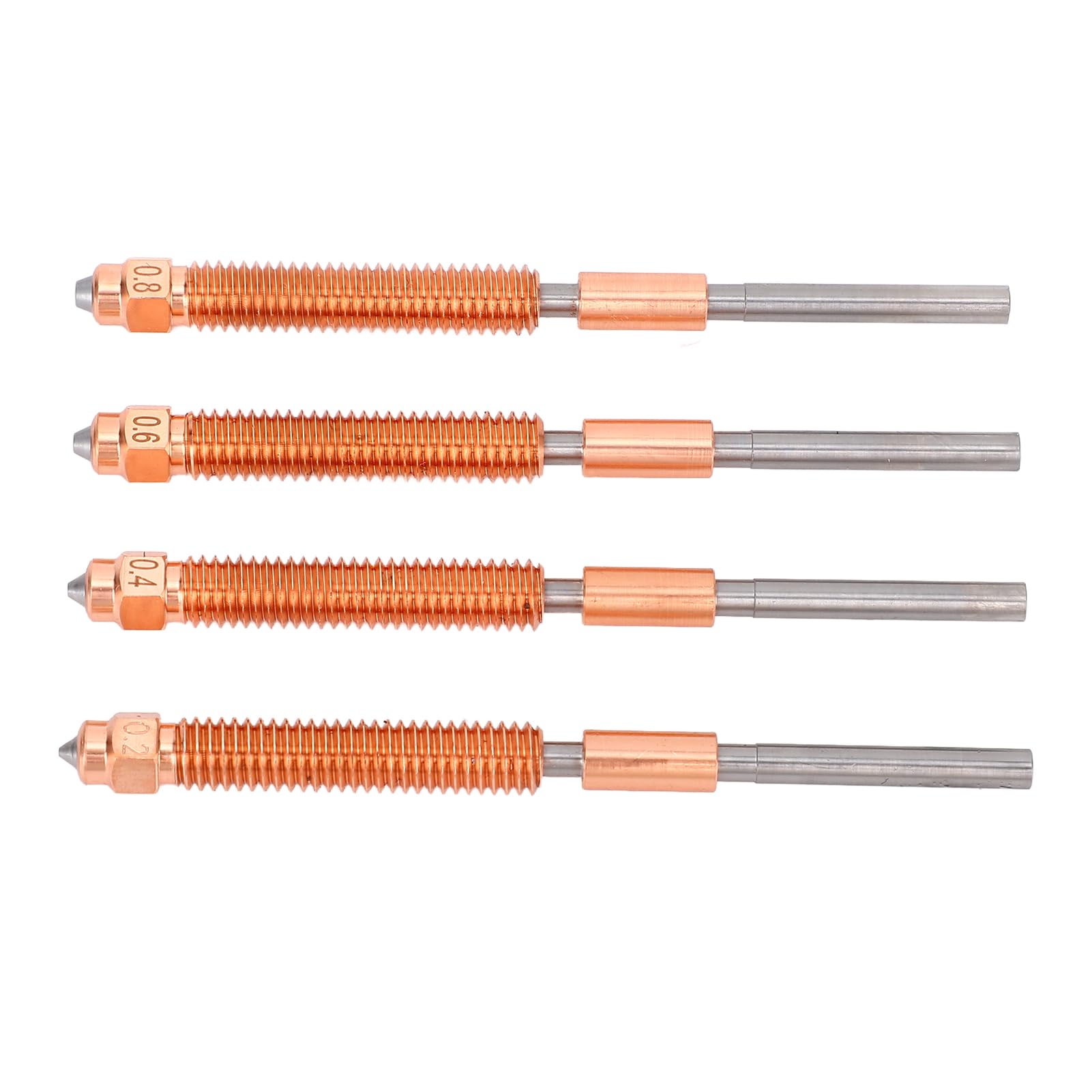 Schnell austauschbares Düsenset mit Hot-End-Rohr aus gehärtetem Stahl und CuCrZr-Kupferlegierung – kompatibel mit K2 Plus- und HI-3D-Druckern – inklusive Größen 0,2 mm, 0,4 mm,