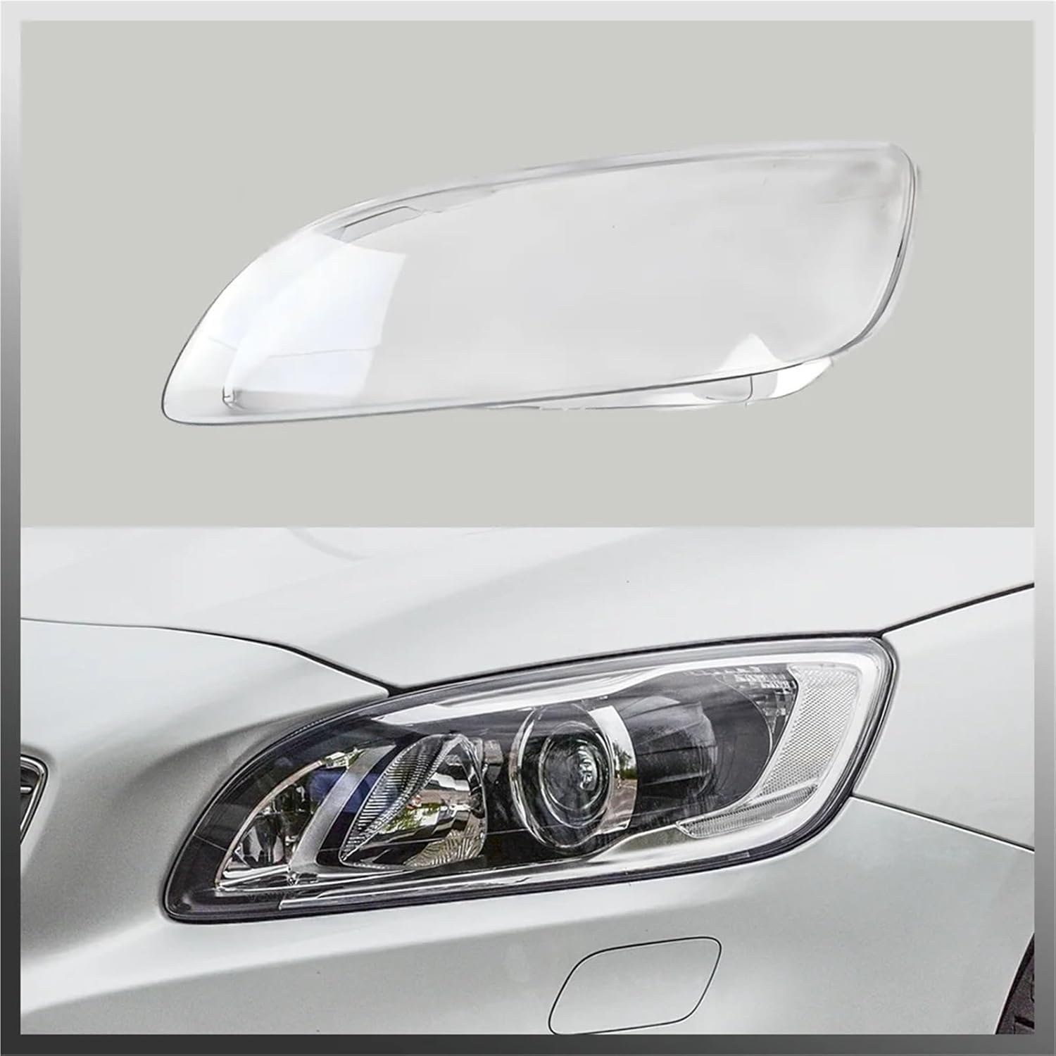 Headlights Glass Cover Compatible For Volvo S60 S60L 2014 2015 2016 2017 2018 2019 Car Accessories Transparent Lampshade Caps Shell Lens(1PCS Right Side) (1PCS Left Side)