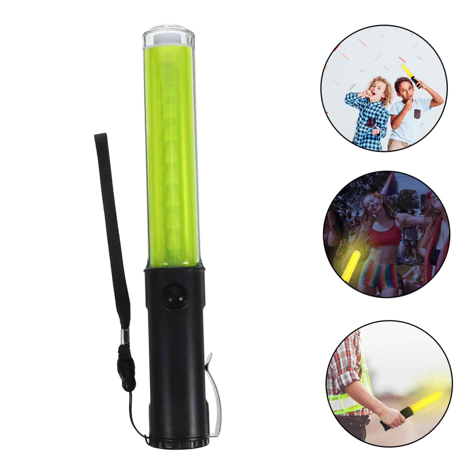 Varita de Luz LED 26 cm Amarilla Reutilizable Bastón Luminoso para Control de Tráfico