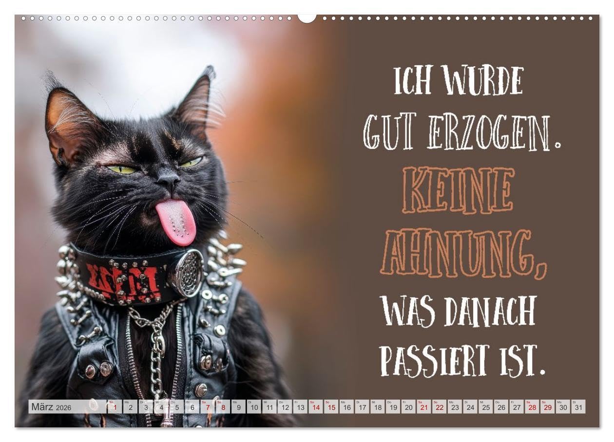 Schnurrige Glückwünsche - Sprüche zum Älterwerden (hochwertiger Premium Wandkalender 2026 DIN A2 quer), Kunstdruck in Hochglanz: Lächle, solange du noch Zähne hast (CALVENDO Spass)