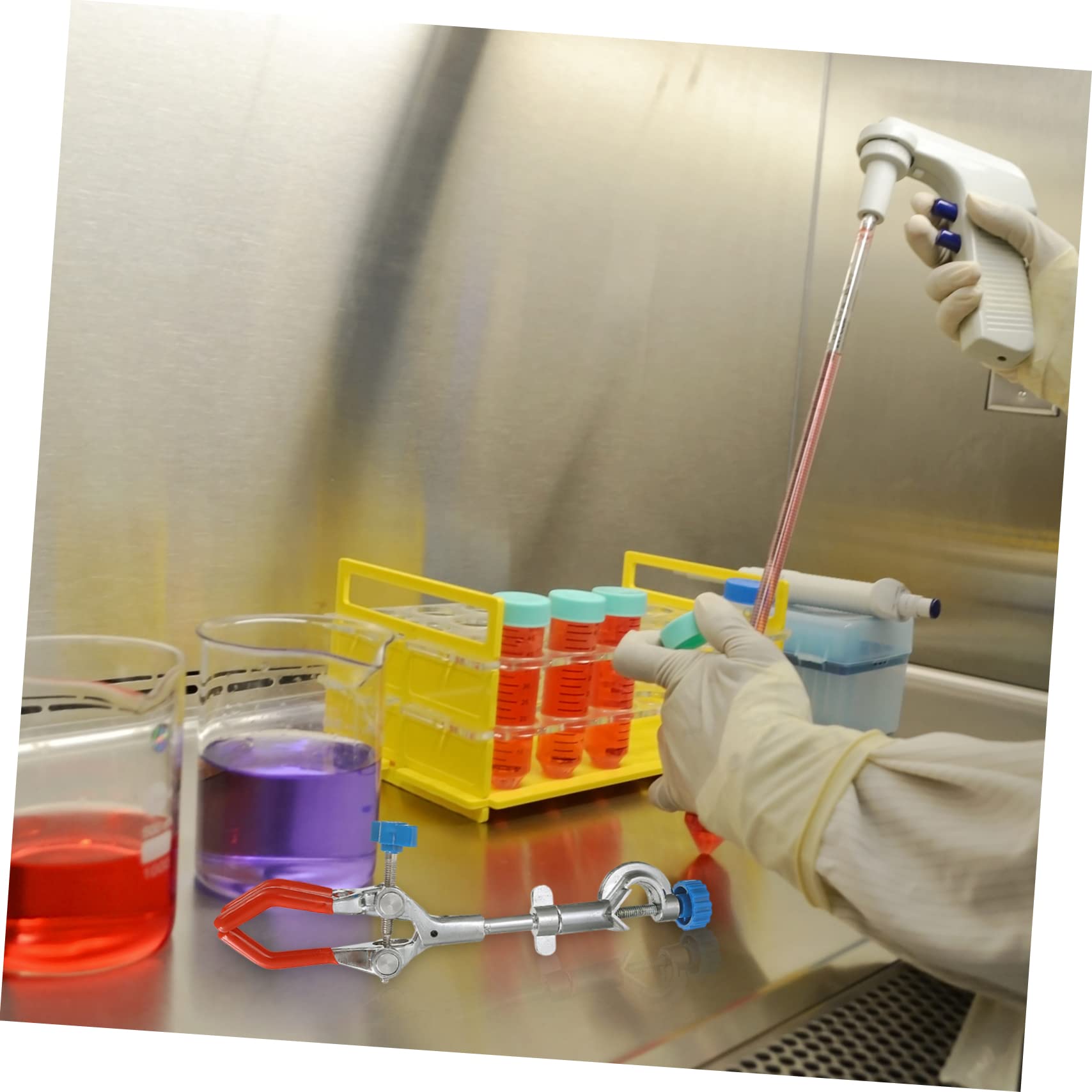 Cabilock 3 Pezzi Ganci per Esperimenti Scientifici Clip per Provetta e Beaker Strumento Fissaggio Pratico e Sicuro Accessorio da Laboratorio