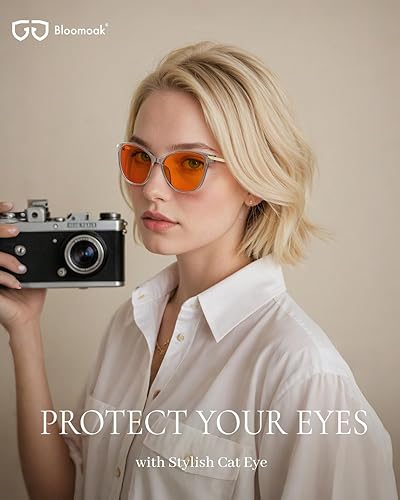 Miniatura 2 de Bloomoak - Gafas de bloqueo de luz azul-Gafas de juego ámbar antirreflejos para un mejor sueño para pantallas, televisores, teléfonos
