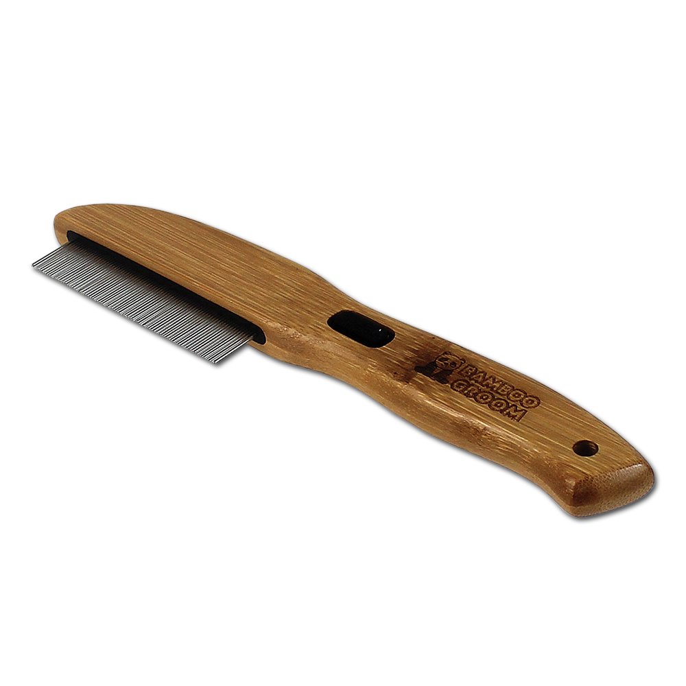 AlcottBamboo Groom Flea Comb with 77 Rotating Pins for Pets