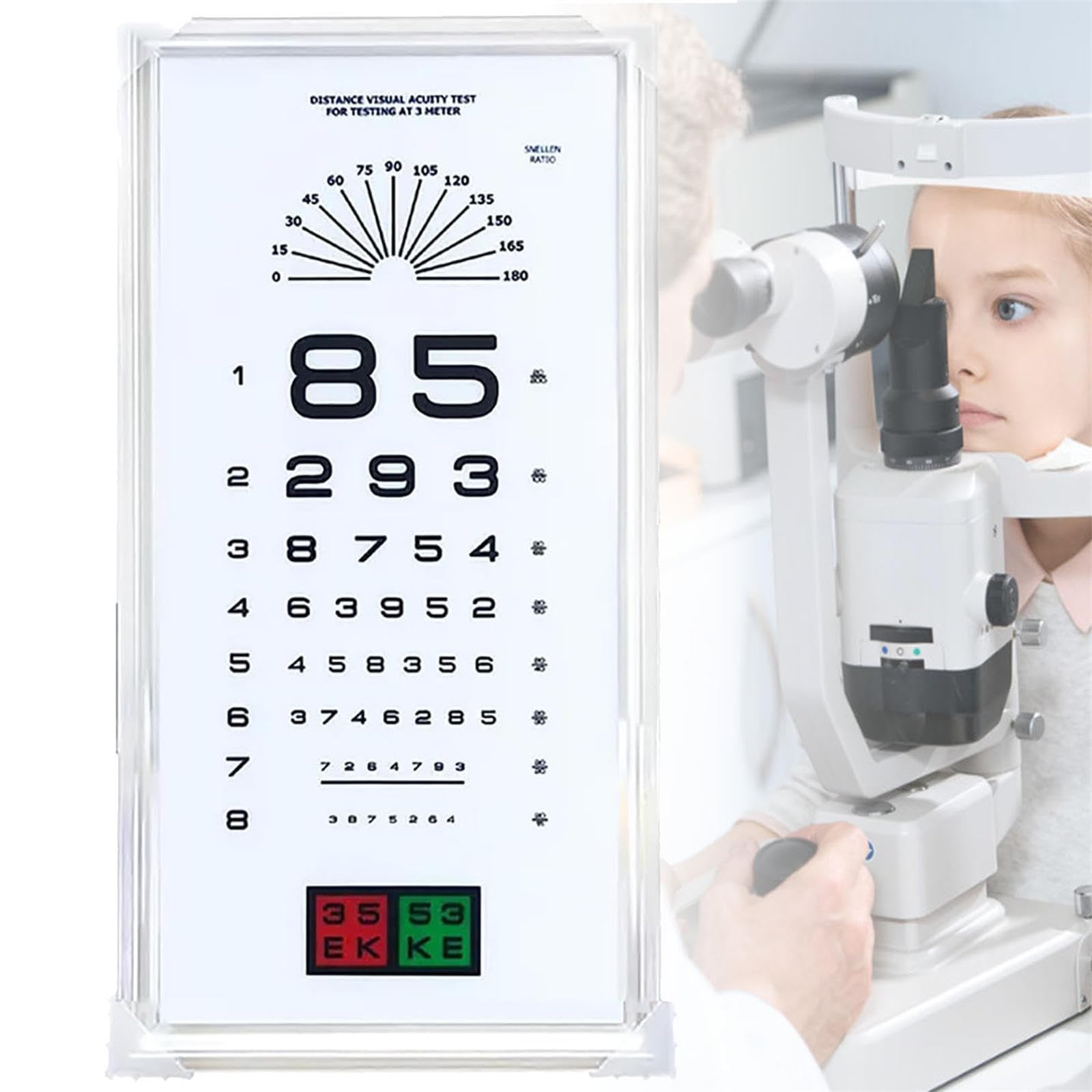 Standardowa tablica logarytmiczna ze skrzynką LED do precyzyjnych testów wzroku w sklepach i klinikach
