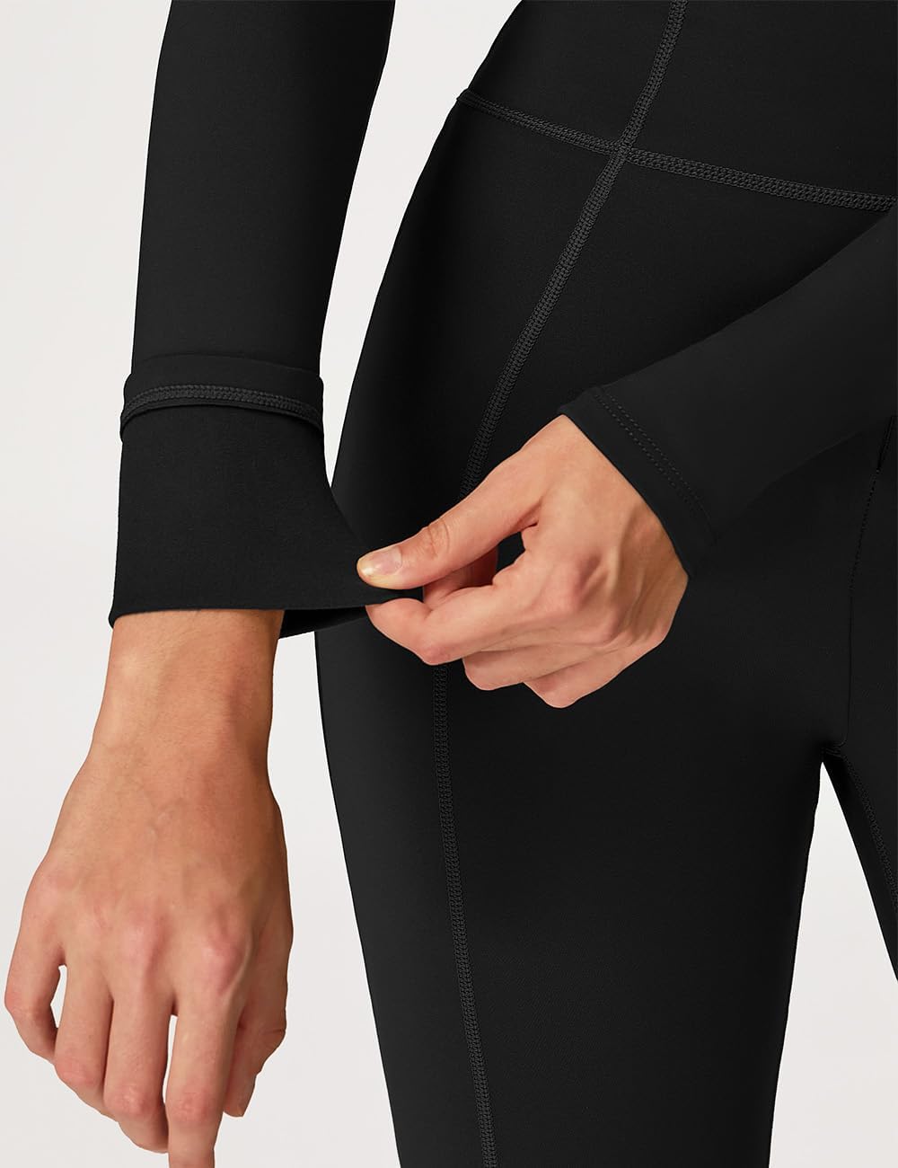 AEEZO Womens Fleece Lined Contour Seams Workout Jumpsuits Zip Up Thermal Yoga Rompers Sexy One Piece Bodycon Playsuit - Image 6