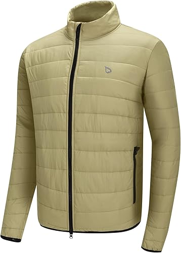 BALEAF Chaqueta acolchada resistente al agua cálida para hombre, abrigo de plumón plegable para invierno, resistente al viento, bolsillos para clima
